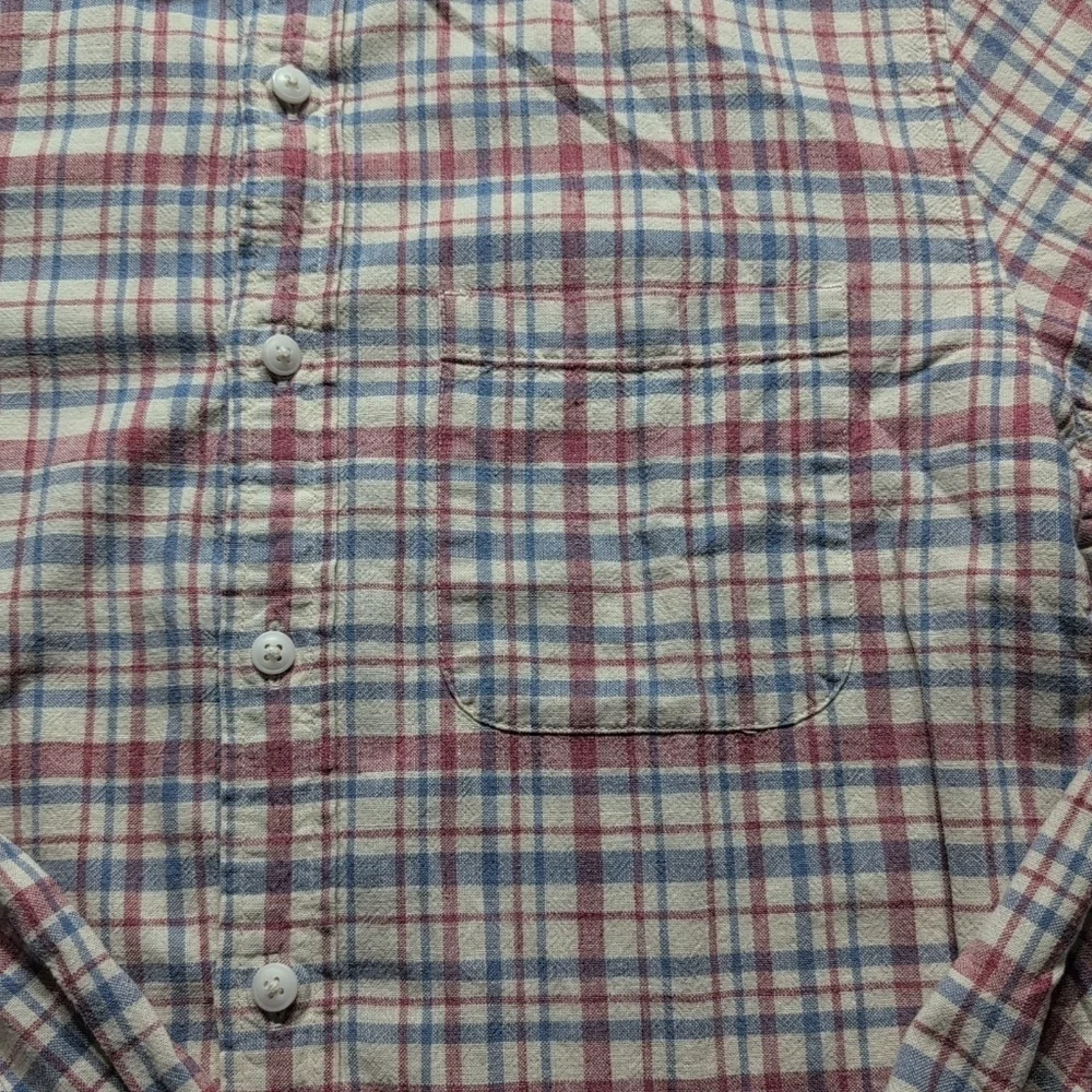 J. Crew Red and Blue Casual Button Down Shirt